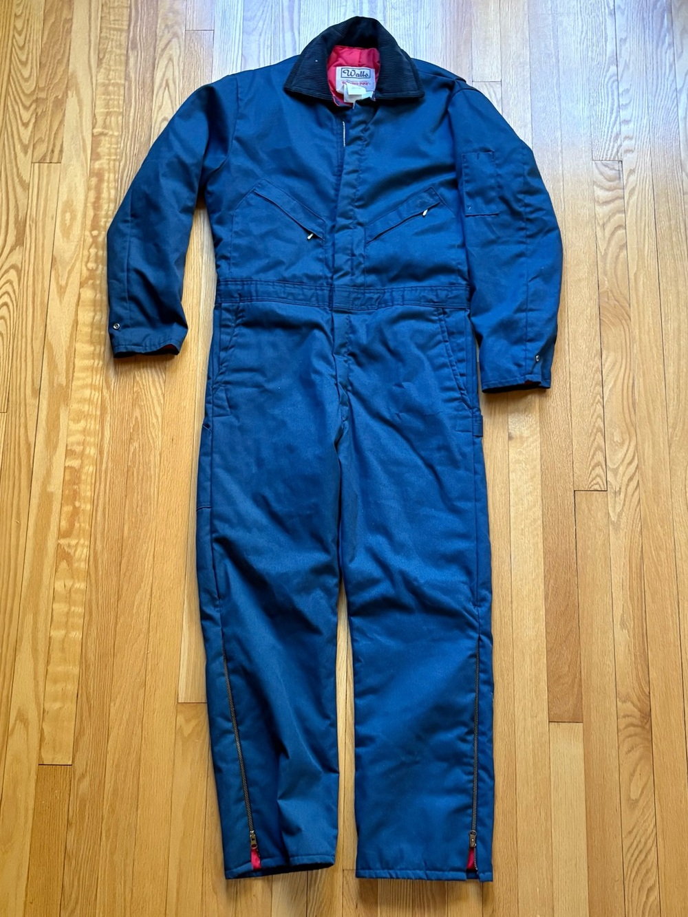 Vintage Walls Men’s Blizzard Pruf Insulated Lined Coveralls Bibs Medium Blue